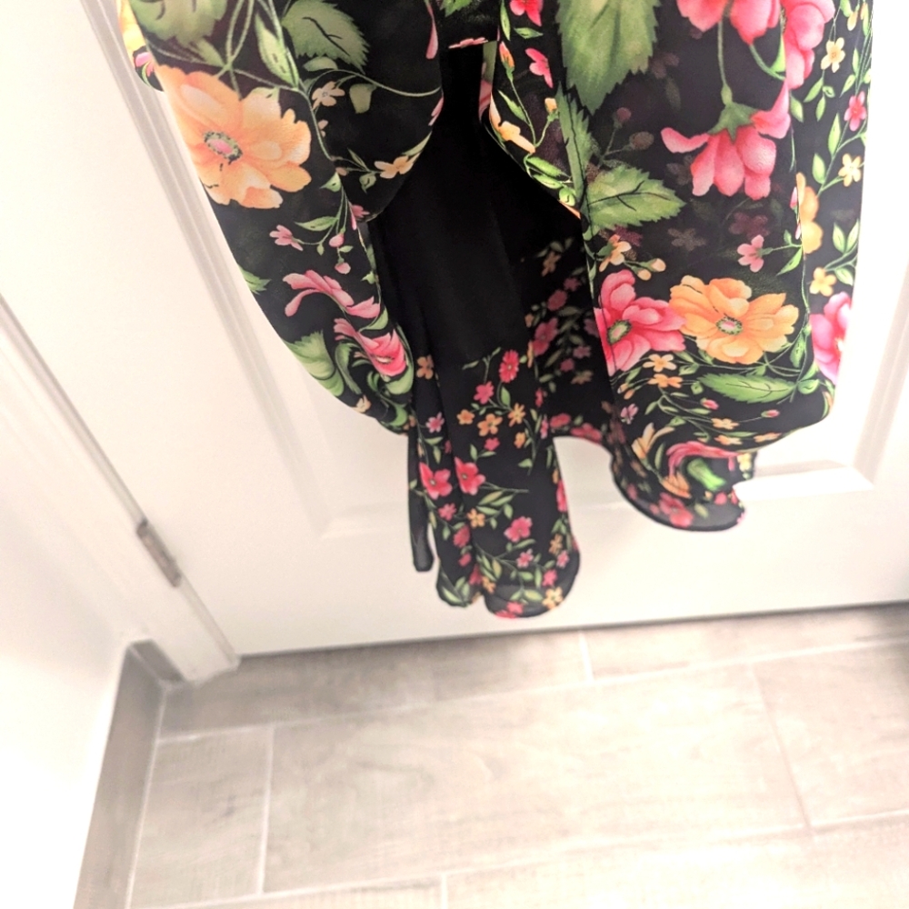 ⭐⭐READ!! ⭐ Womens White Stag Short Sleeve Chiffon Dress Floral ⭐⭐  - Picture 3 of 8